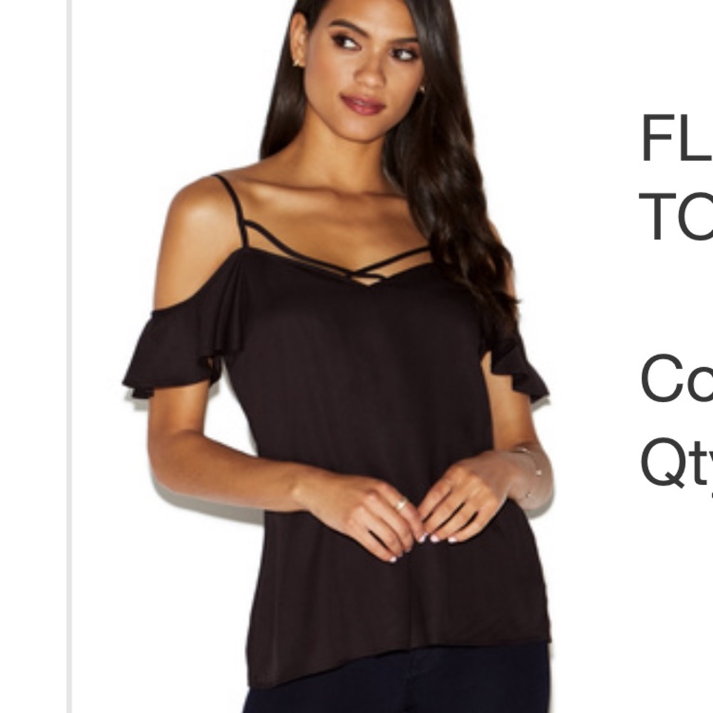 Black cold shoulder blouse